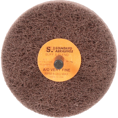 Standard Abrasives Buff & Blend Wheel, 3" Dia. x 3" W, 1/4" Arbor, Aluminum Oxide Helyx Safety & Industrial Supplies