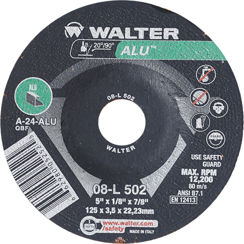 Meules &agrave; moyeu d&eacute;port&eacute; - Aluminium type 27, 5" x 1/8", Arbre de 7/8", Type 27 Helyx Safety & Industrial Supplies