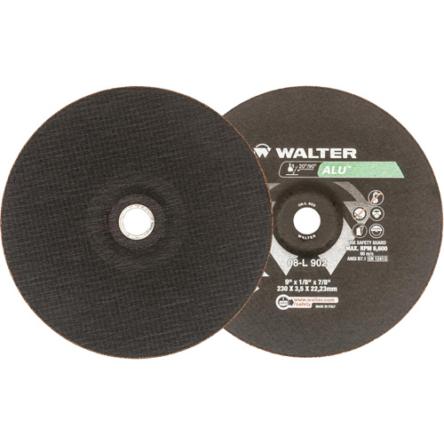 Depressed Centre Grinding Wheels - Aluminium Type 27, 9" x 1/8", 7/8" Arbor, Type 27 Helyx Safety & Industrial Supplies
