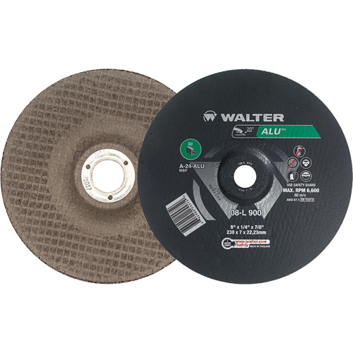 Aluminium Depressed Centre Grinding Wheels, 9" x 1/4", 7/8" Arbor, Type 27 Helyx Safety & Industrial Supplies