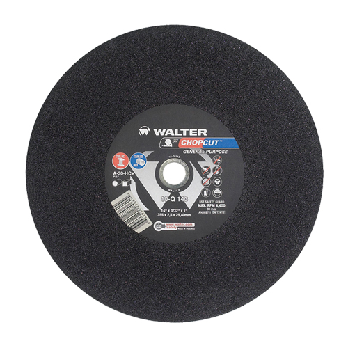 Chopcut Cut-Off Wheel, 14" x 3/32", 1" Arbor, Type 1, Aluminum Oxide, 4400 RPM Helyx Safety & Industrial Supplies