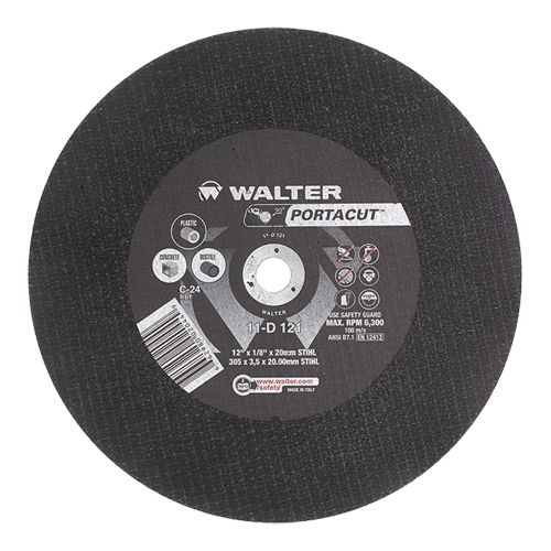 Portacut High Speed Cut-Off Wheel, 12" x 1/8", 3/4" Arbor, Type 1, Silicon Carbide, 6300 RPM Helyx Safety & Industrial Supplies