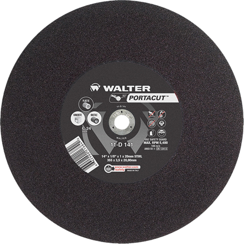 Portacut High Speed Cut-Off Wheel, 14" x 1/8", 3/4" Arbor, Type 1, Silicon Carbide, 5400 RPM Helyx Safety & Industrial Supplies