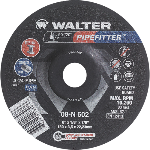 PIPEFITTER Grinding Wheel, 4-1/2" x 1/8", 7/8" Arbor, Type 27 Helyx Safety & Industrial Supplies