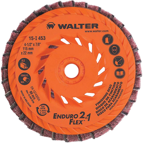 Enduro-Flex 2-in-1 Flap Disc, 4-1/2" x 5/8"-11, 80 Grit, Ceramic Helyx Safety & Industrial Supplies