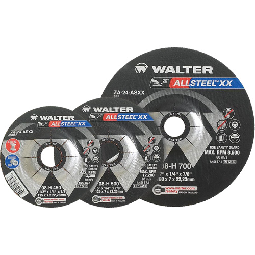 ALLSTEEL XX Depressed Centre Grinding Wheels, 9" x 1/4", 7/8" Arbor, Type 27 Helyx Safety & Industrial Supplies