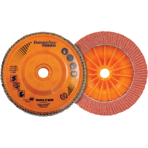 Disque &agrave; lamelles Turbo Enduro-Flex, 4-1/2" x 5/8"-11, Type 27S, Grain 36/60, C&eacute;ramique Helyx Safety & Industrial Supplies