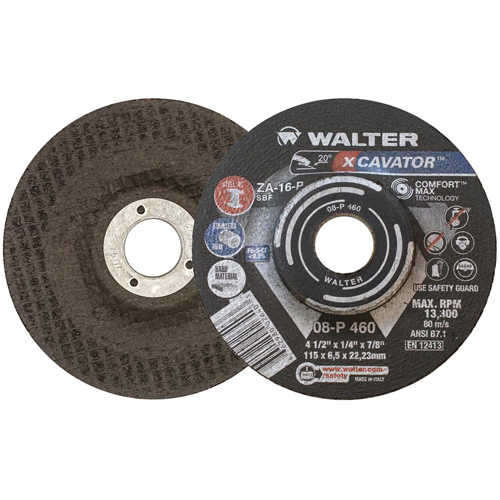 XCAVATOR Grinding Wheel, 4-1/2" x 1/4", 7/8" Arbor, Zirconium, Type 27 Helyx Safety & Industrial Supplies