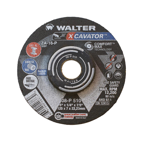 XCAVATOR Grinding Wheel, 5" x 1/4", 7/8"/5/8"-11 Arbor, Zirconium, Type 27 Helyx Safety & Industrial Supplies