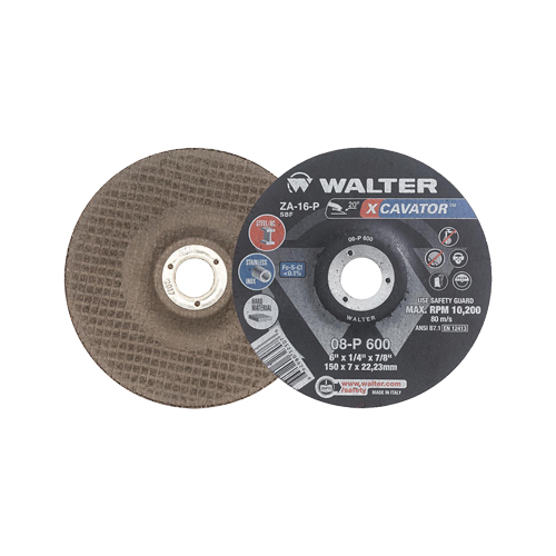 XCAVATOR Grinding Wheel, 6" x 1/4", 7/8" Arbor, Zirconium, Type 27 Helyx Safety & Industrial Supplies