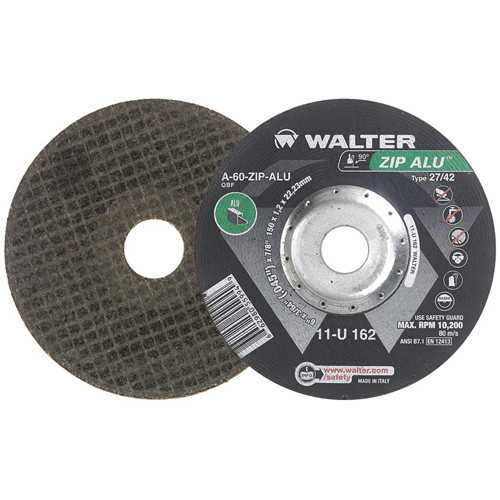 Zip Alu Cut-Off Wheel, 6" x 3/64", 7/8" Arbor, Type 27, Aluminum Oxide, 10200 RPM Helyx Safety & Industrial Supplies
