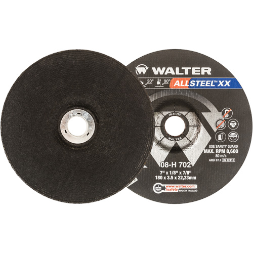 ALLSTEEL XX Depressed Centre Grinding Wheels, 7" x 1/8", 7/8" Arbor, Type 27 Helyx Safety & Industrial Supplies