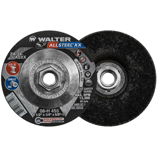 Meule HP XX, 4-1/2" x 1/4", Arbre 5/8"-11, Oxyde d'aluminium, Type 27 Helyx Safety & Industrial Supplies