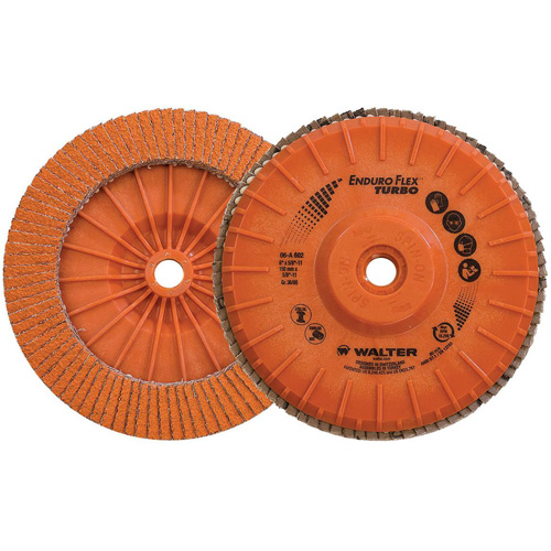 Disque &agrave; lamelles Turbo Enduro-Flex, 6" x 5/8"-11, Type 27S, Grain 36/60, C&eacute;ramique Helyx Safety & Industrial Supplies