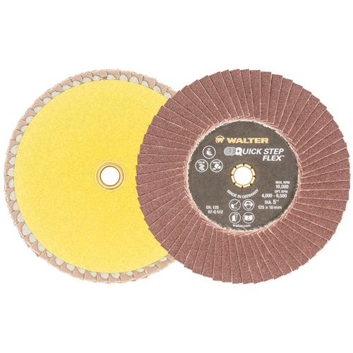 QUICK-STEP FLEX Flap Disc, 5" x Type 29, 120 Grit, Aluminum Oxide Helyx Safety & Industrial Supplies
