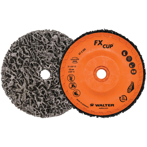 Brosse-boisseau de nettoyage FX, 5" dia., Oxyde d'aluminium Helyx Safety & Industrial Supplies