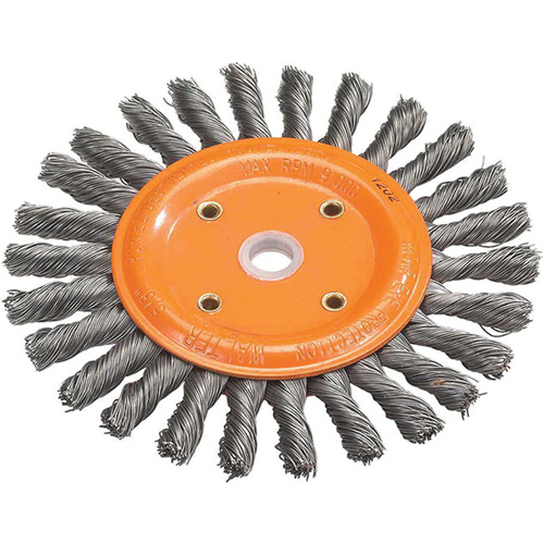 Knot-Twisted Wire Bench Wheel, 6" Dia., 0.0118" Fill, 5/8" Arbor, Steel Helyx Safety & Industrial Supplies