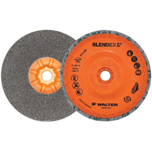 Brosse coupe de finition Blendex U, 5" dia., Grain Fin, Carbure de silicium Helyx Safety & Industrial Supplies