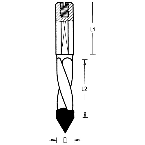 Through-Hole Carbide Tipped Drill, 5 mm Diameter Helyx Safety & Industrial Supplies
