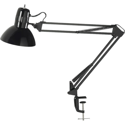 Lampes de bureau &agrave; pince - Bras flexible, 100 W, Incandescente, Pinces serre-joints, Noir Helyx Safety & Industrial Supplies