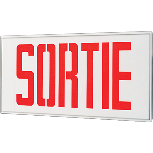 Enseignes sortie Stella - Sortie, DEL, &agrave; raccordement fixe, 17-1/2" lo x 18-1/2" la, Français Helyx Safety & Industrial Supplies