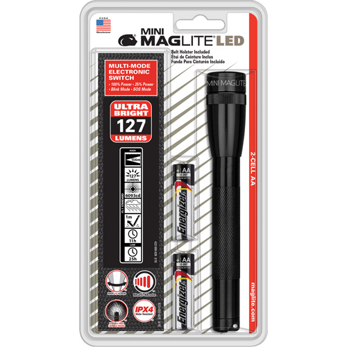 Mini&reg; Flashlights, LED, 97 Lumens, AA Batteries Helyx Safety & Industrial Supplies