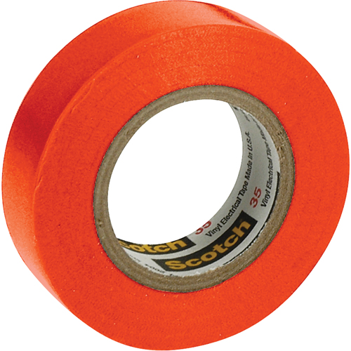 Rubans en vinyle pour codage en couleurs 35 Scotch, 12,7 mm (1/2") x 20,1 m (66'), Orange, 7 mils Helyx Safety & Industrial Supplies