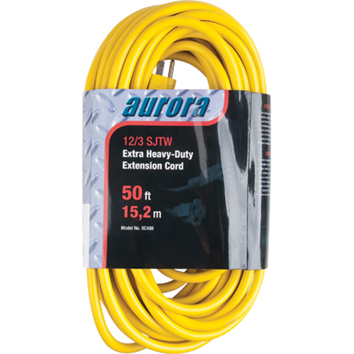 Cordon rallonge en vinyle, Ext&eacute;rieur, SJTW, AWG 12/3, 15 A, 50' Helyx Safety & Industrial Supplies