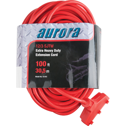 Cordon rallonge en vinyle, Ext&eacute;rieur, SJTW, AWG 12/3, 15 A, 3 prise(s), 100' Helyx Safety & Industrial Supplies