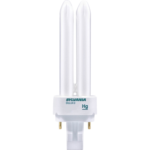 Dulux&reg; D/E Double-Tube Compact Fluorescent Lamp, D (T4), 13 W, 4100 K, G24Q-1 Base, 20000 hrs. Helyx Safety & Industrial Supplies