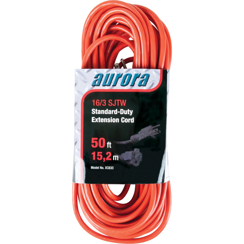 Extension Cord, Indoor/Outdoor, SJTW, 16/3 AWG, 13 A, 50' Helyx Safety & Industrial Supplies