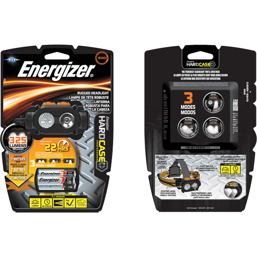 Lampe frontale robuste Hardcase, DEL, 325 lumens, 6,5 hres de fonctionnement, piles AA Helyx Safety & Industrial Supplies