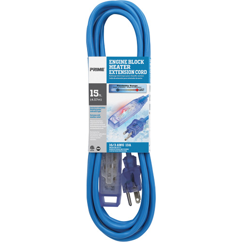 Chauffe-moteur Glacier Flex, Toutes saisons, SJTW, AWG 16/3, 13 A, 3 prise(s), 15' Helyx Safety & Industrial Supplies