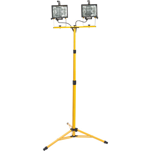 Twin-Head Work Light, Halogen, 500 W, 16000 Lumens, Steel Housing Helyx Safety & Industrial Supplies