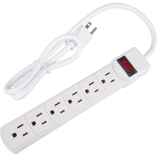 Surge Suppressor, 6 Outlets, 200 J, 1875 W, 3' Cord Helyx Safety & Industrial Supplies