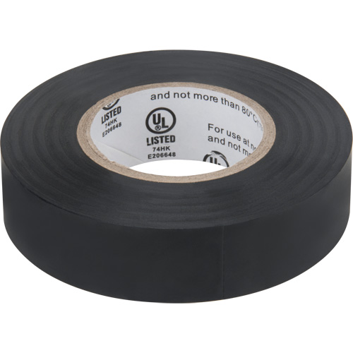 Electrical Tape, 19 mm (3/4") x 18 M (60'), Black, 7 mils Helyx Safety & Industrial Supplies