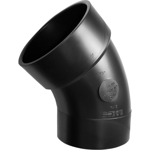 Raccord sanitaire en coude m&acirc;le-femelle 45°, Chantepleure x noeud, Plastique, 6" Helyx Safety & Industrial Supplies