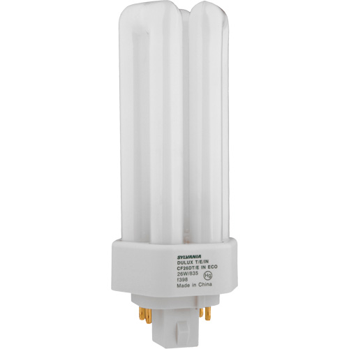 Lampe fluorescente compacte &agrave; tube triple Dulux D/E/IN Amalgam, T (T4), 42 W, 4100 K, Base G24Q-4, 16 000 h Helyx Safety & Industrial Supplies
