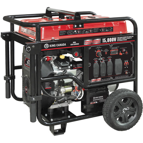 G&eacute;n&eacute;ratrice &agrave; essence &agrave; deux cylindres en V, 15 000 W de surtension, 12 500 W nominale, 120 V/240 V, R&eacute;servoir de 40 L Helyx Safety & Industrial Supplies
