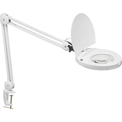 Lampe loupe DEL avec support en A, Dioptrie 3, Ampoule DEL, Bras de 47", Pinces serre-joints, Blanc Helyx Safety & Industrial Supplies