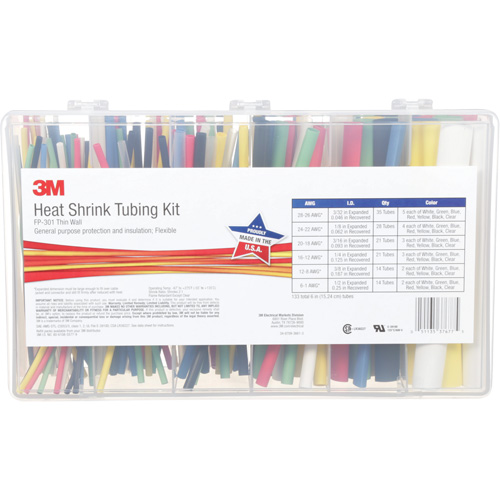 Heat Shrink Tubing, Thin Wall, 6", 0.5" (1.27cm) - 0.0938" (0.24cm) Helyx Safety & Industrial Supplies