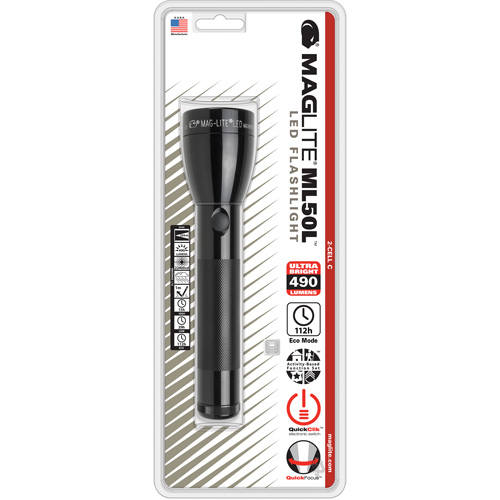 Flashlight, LED, 490 Lumens, C Batteries Helyx Safety & Industrial Supplies