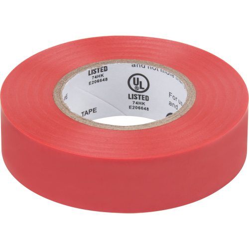 Electrical Tape, 19 mm (3/4") x 18 M (60'), Red, 7 mils Helyx Safety & Industrial Supplies