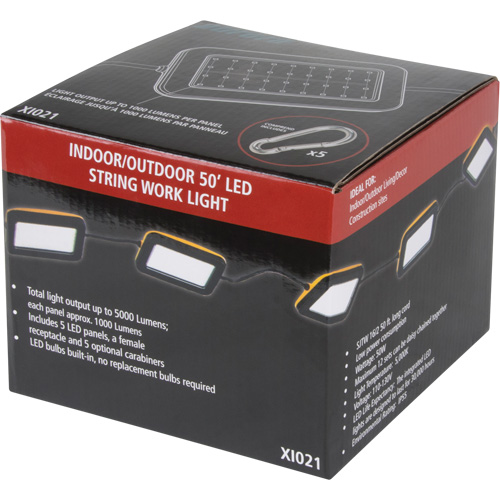 LED String Work Lights, 5 Lights, 50' L, Plastic Housing Helyx Safety & Industrial Supplies