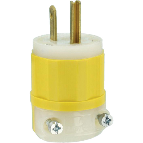 Industrial Grade Straight-Blade Plug, Impact Modified Nylon, 15 A, 125 V Helyx Safety & Industrial Supplies