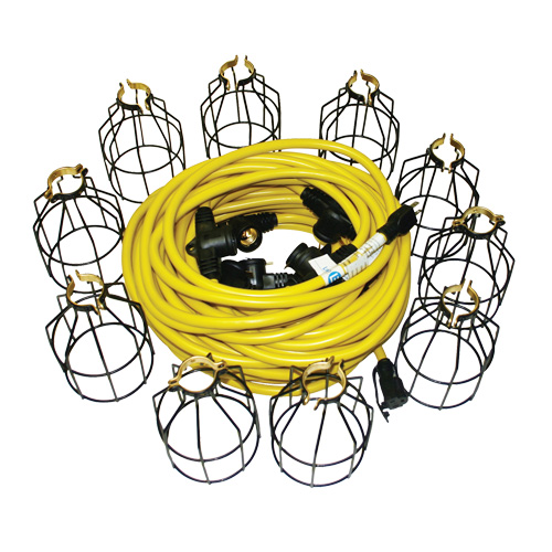 LED Stringlights, 10 Lights, 100' L, Metal Housing Helyx Safety & Industrial Supplies