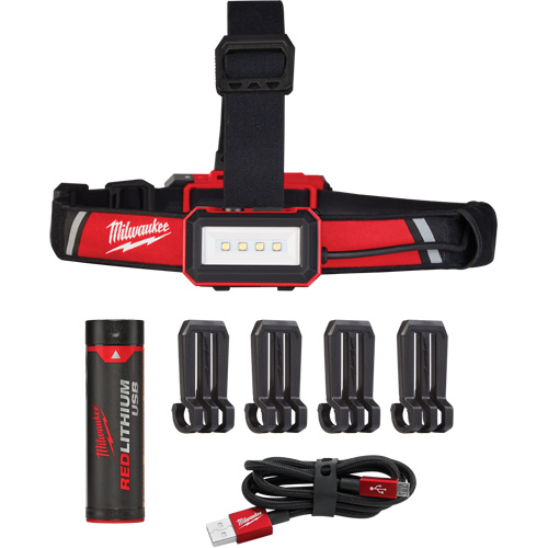 Lampe frontale USB &agrave; profil bas, DEL, 600 lumens, 2 hres de fonctionnement, piles Rechargeable Helyx Safety & Industrial Supplies