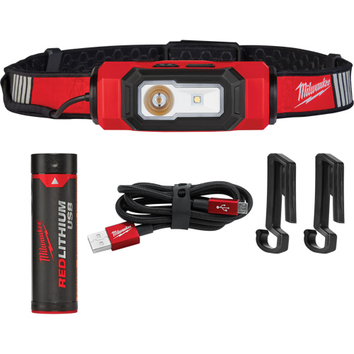Beacon USB Hard Hat Light, LED, 600 Lumens, 2 Hrs. Run Time, Rechargeable Batteries Helyx Safety & Industrial Supplies