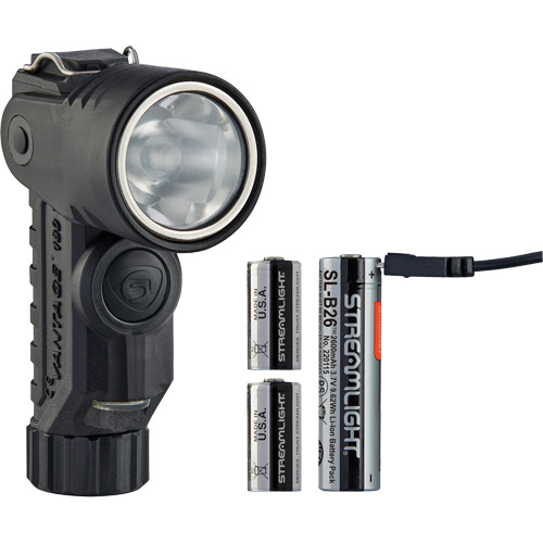 Lame de poche &agrave; alimentation multiple &agrave; angle droit pour casque Vantage 180 X, DEL, Piles Rechargeable/CR123A, Polym&egrave;re de nylon Helyx Safety & Industrial Supplies