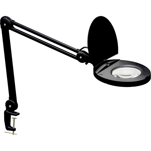 Lampe loupe ajustable, Dioptrie 3, Ampoule DEL, Bras de 47", Pinces serre-joints, Noir Helyx Safety & Industrial Supplies